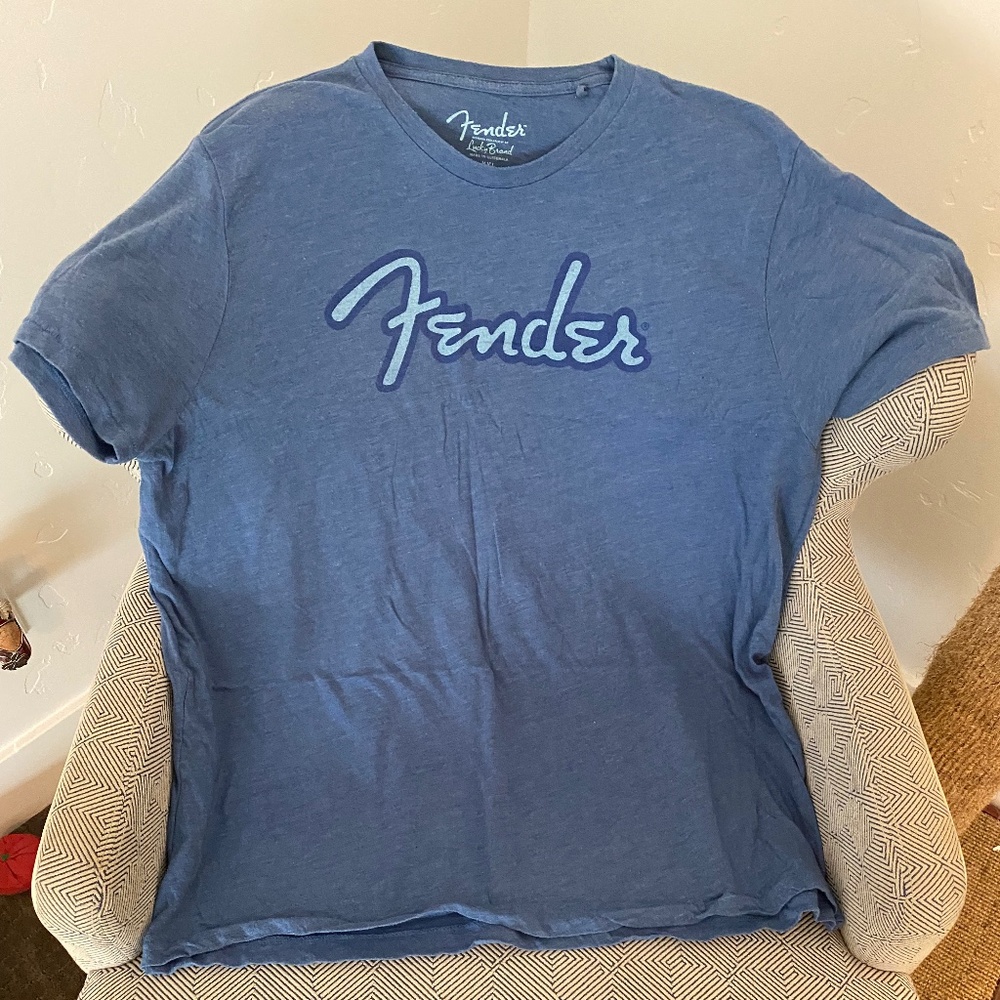 LUCKY BRAND "Fender Spaghetti Logo" T-Shirt 100% Cotton XXL
